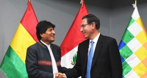 El presidente de Bolivia, Evo Morales, y su par de Perú, Martín Vizcarra. 25 de junio de 2019.