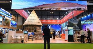 Estand de Perú en la Feria Internacional de Turismo, Fitur 2019, inaugurada en el recinto ferial Ifema de Madrid, y permanecerá abierta hasta el 27 de enero. EFE