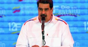 El presidente de Venezuela, Nicolas Maduro, en un acto ayer en Caracas. EFE