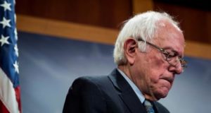 El senador independiente Bernie Sanders, durante una rueda de prensa en el Capitolio, en Washington, DC (EE. UU.). EFE/Archiv