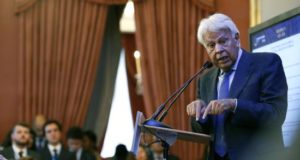 El expresidente del Gobierno de España, Felipe González, en la mesa "Estado de Derecho y DDHH en las Américas", que se celebra en Madrid, en el marco del Congreso Mundial del Derecho. EFE