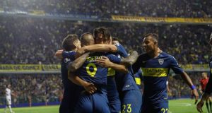 Con goles de Ramón Ábila y Cristian Pavón, el equipo de Gustavo Alfaro logró una victoria que le permitió lograr el mejor arranque de una campaña de un entrenador. EFE/Archivo