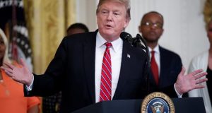 El presidente de Estados Unidos Donald Trump ofrece un discurso. EFE/Archivo