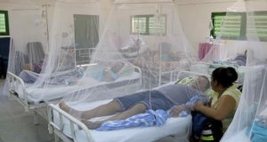Vista de una sala de un hospital con pacientes con dengue en Asunción (Paraguay). EFE/Archivo