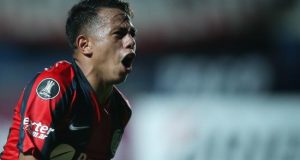 El jugador Nahuel Barrios de San Lorenzo celebra un gol ante Melgar este martes 9 de abril del 2019 en un partido del grupo F de la Copa Libertadores en el estadio Pedro Bidegain, Buenos Aires(Argentina). EFE