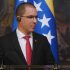 Jorge Arreaza se pronuncia ante los medios de comunicación en la capital de Rusia.