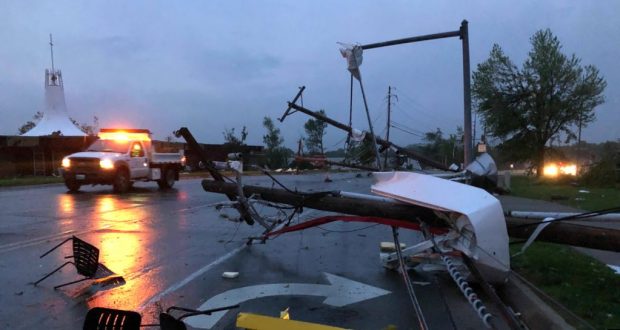 Un fuerte tornado tocó en la noche del miércoles 22 de mayo de 2019 la ciudad de Jefferson City, Missouri.