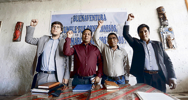 Anuncio. Representantes de la comunidad de Chilcaymarca (Castilla) llegaron a Arequipa para advertir de protesta.