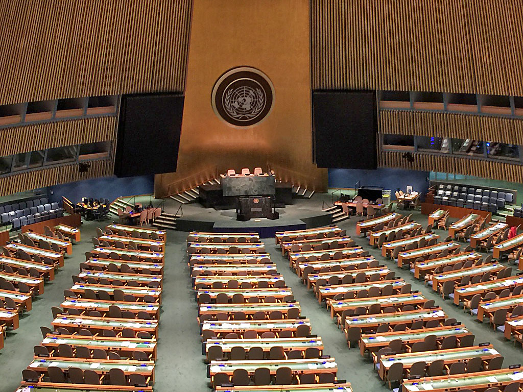 Salón de la Asamblea General de las Naciones Unidas en Nueva York